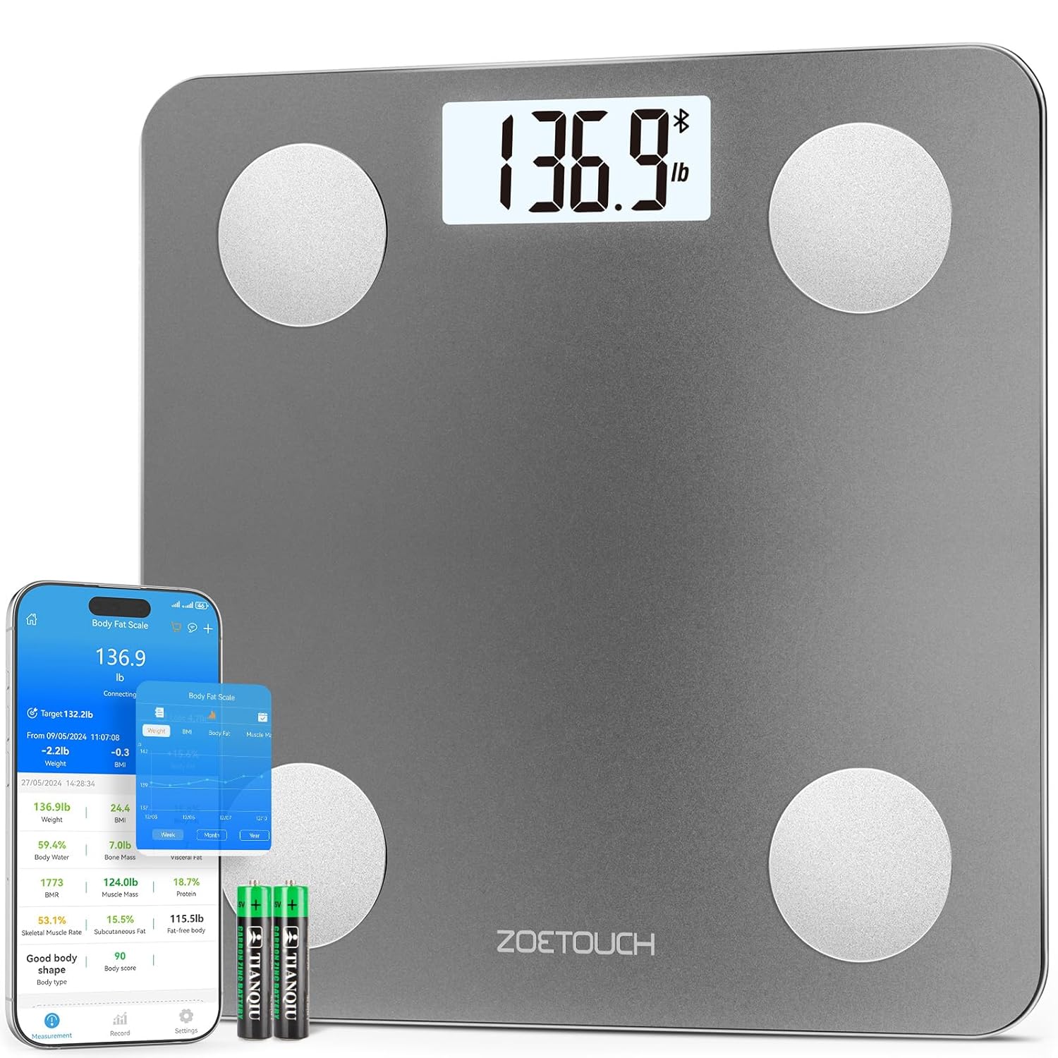 Digital Body Weight Scale - Smart Bathroom Scale for Body Weight,