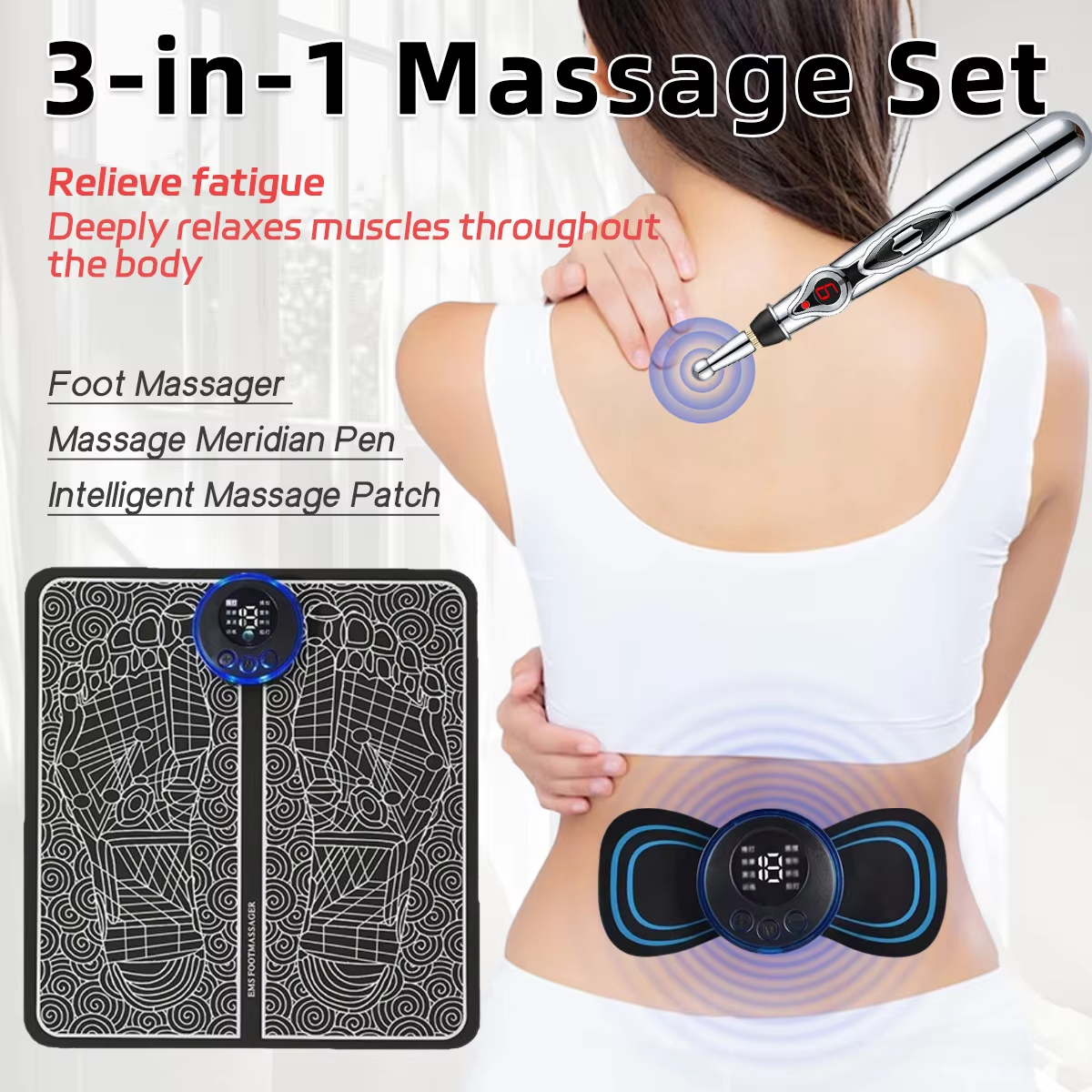 Ems Foot Massager - 3PCS Home Massager Set EMS Foot