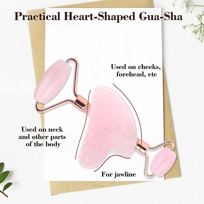 Rose Quartz Natural Jade Rolle - Jade Gua Sha Tool avaliação e preço