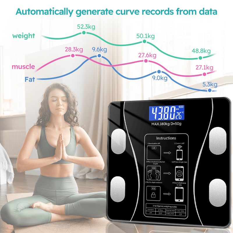 Smart Body Fat Scale with Blue - Digital Body Weight Scale avaliação e preço