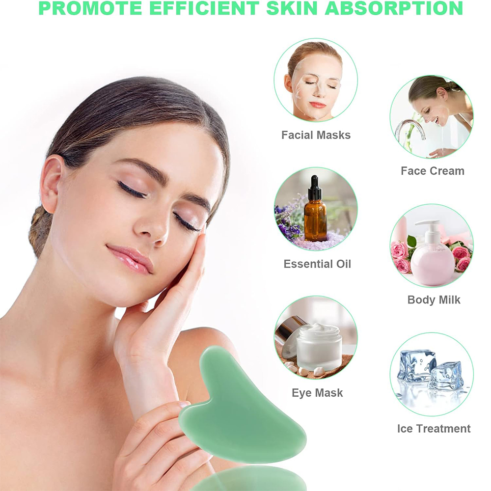 1PCS Natural Glass Jade Scrapi - Jade Gua Sha Tool avaliação e preço