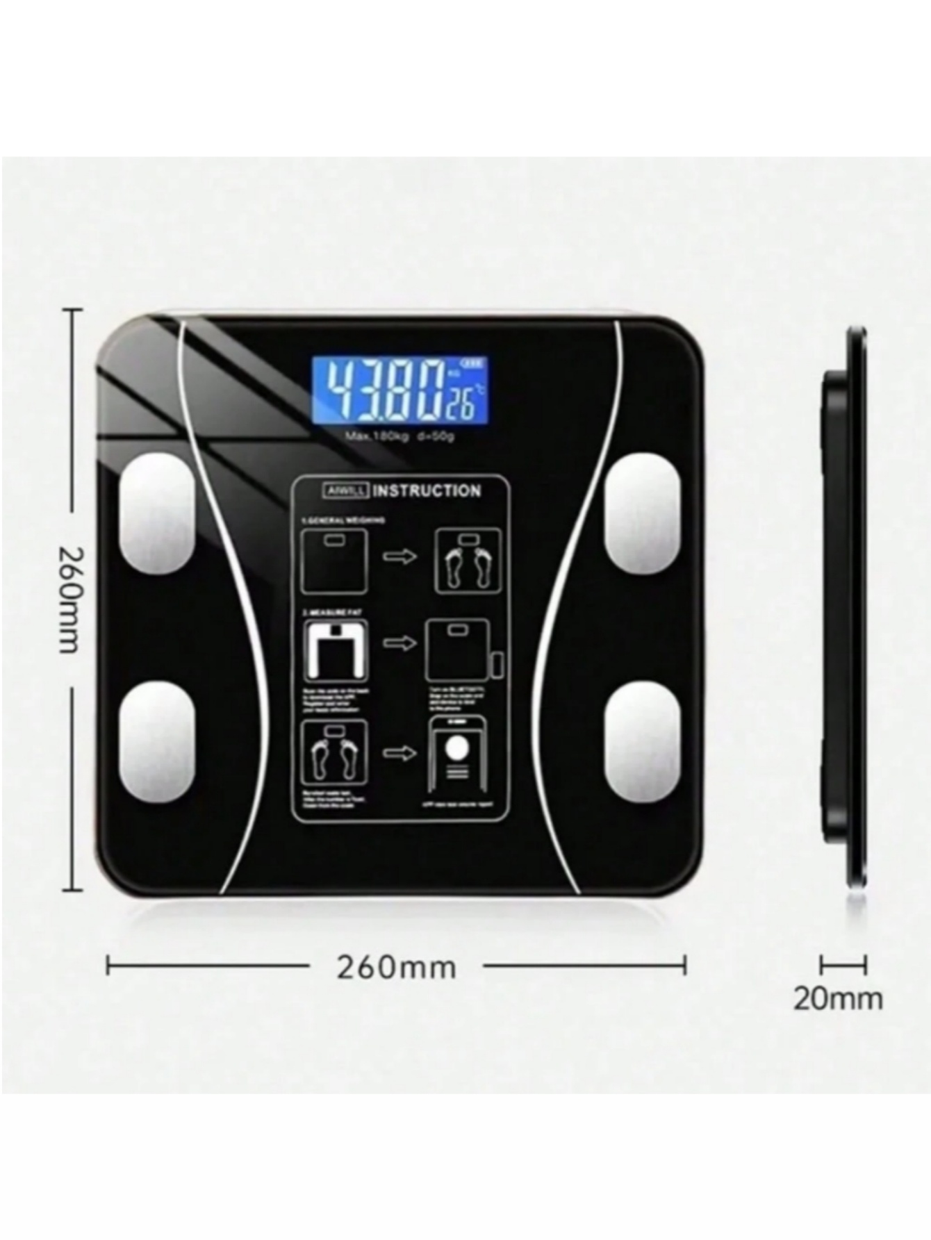 High Precision USB Rechargeabl - Digital Body Weight Scale avaliação e preço