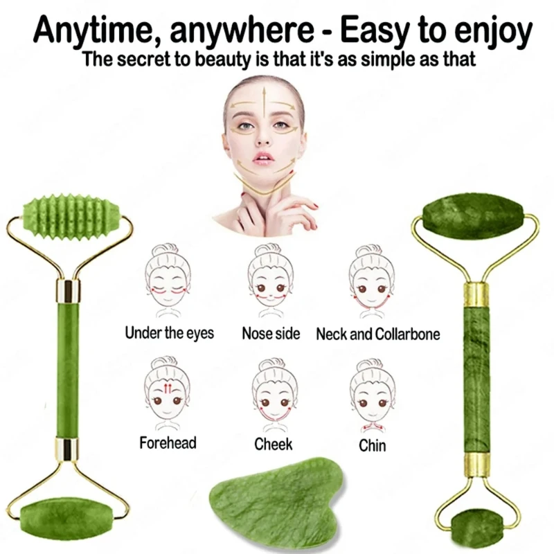Natural Jade Roller Face Gua S - Jade Gua Sha Tool avaliação e preço